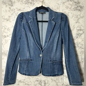 INC International Concepts Blue Denim Blazer